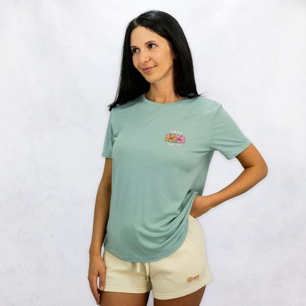 Summer Sunrise Womens T-Shirt - Dusty Blue Triblend