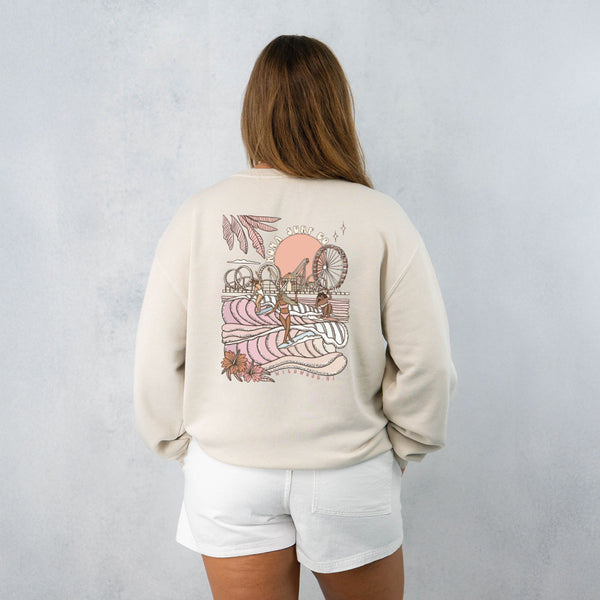 Summer Sunrise Womens Crew Sweatshirt - Pigment Ivory