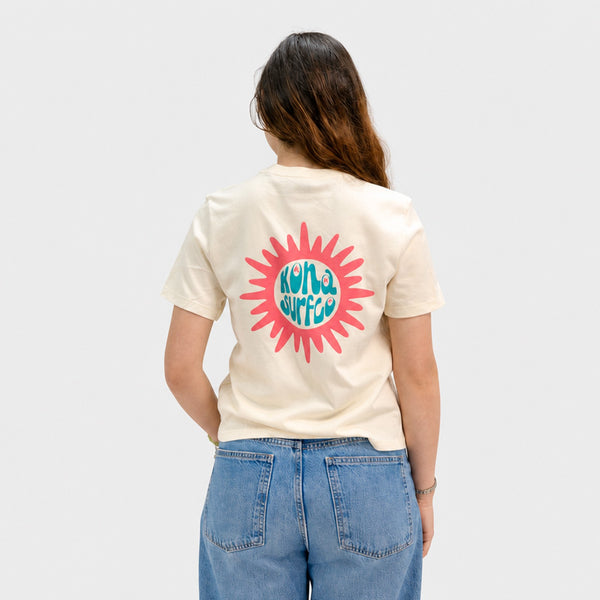Sun Badge Womens Midlength T-Shirt - Natural