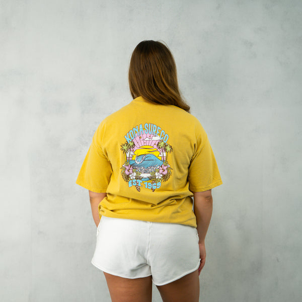 Sunset Wave Womens T-Shirt - Artisan Gold
