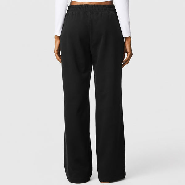 Script Wide Leg Womens Sweatpants - Black