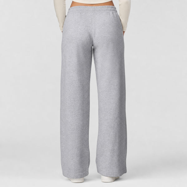 Script Wide Leg Womens Sweatpants - Heather Grey