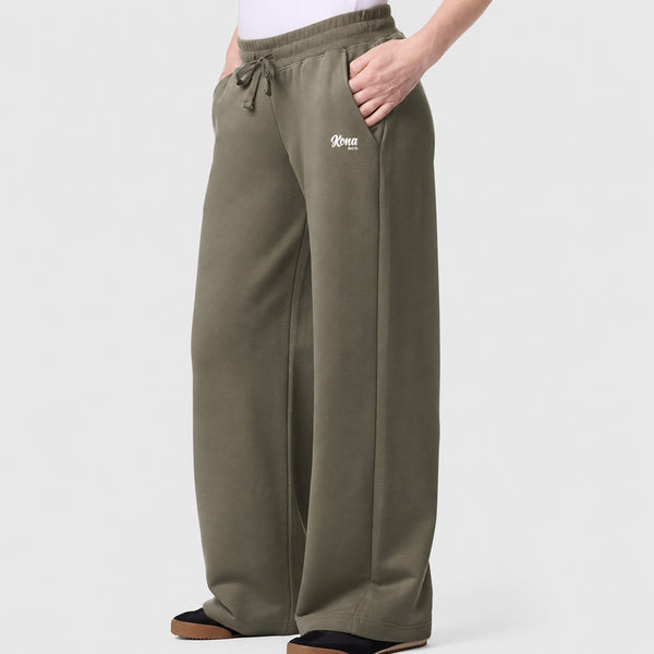 Script Wide Leg Womens Sweatpants - Lieutenant
