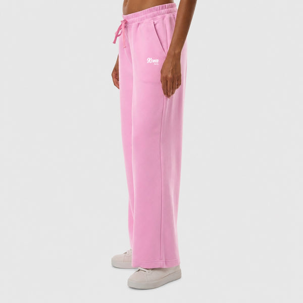Script Wide Leg Womens Sweatpants - Powder Pink