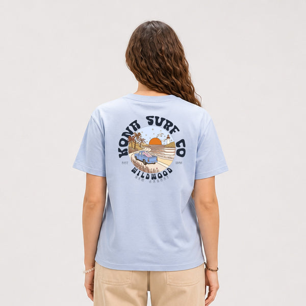 Road to the Beach Womens T-Shirt - Carolina Blue