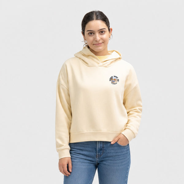 Road to the Beach Womens Pullover Hoodie - Bone