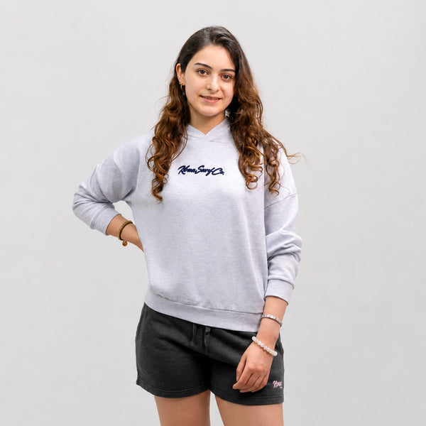 Classic Script Womens Pullover Hoodie - Ash Heather