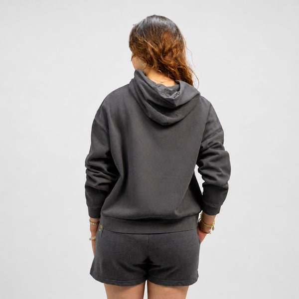 Classic Script Womens Pullover Hoodie - Pigment Black