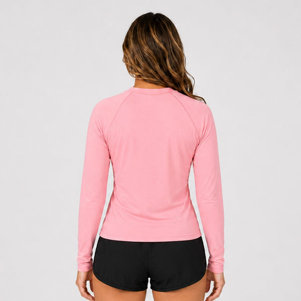 Script Stetch UV L/S Womens Rashguard - Pink