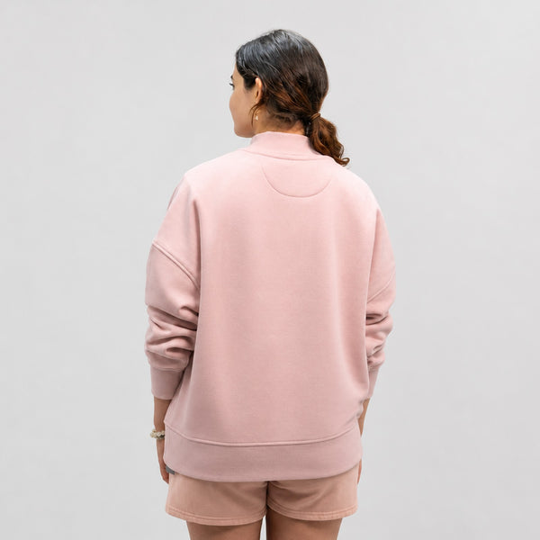Signature Mock Womens Crew Sweatshirt - Dusty Rose