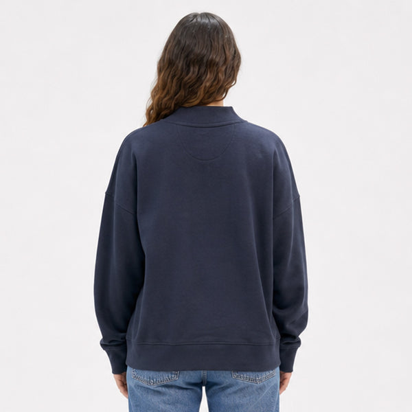 Signature Mock Womens Crew Sweatshirt - Navy