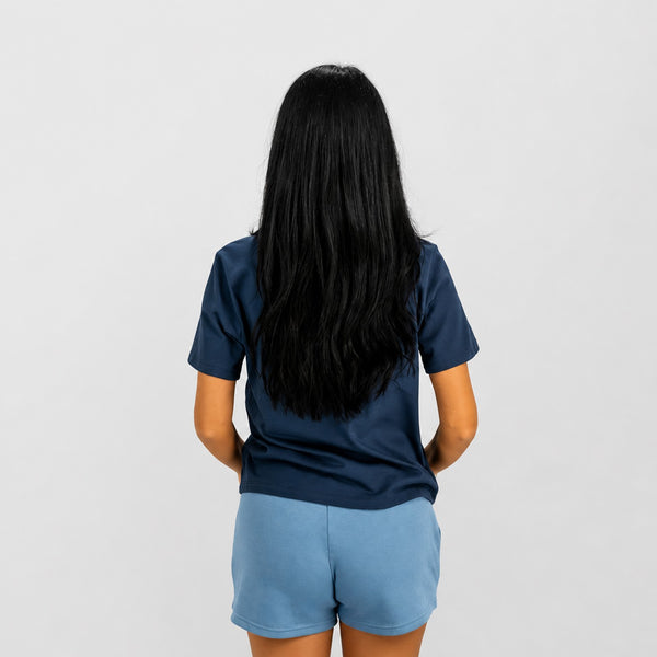 Follow the Waves Womens Midlength T-Shirt - Vintage Navy