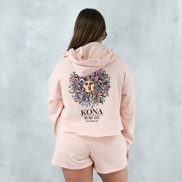 Original Sun Womens Cropped Pullover Hoodie