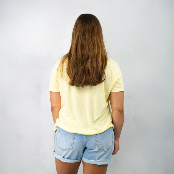 Retro Horizon Womens T-Shirt - Pale Yellow Triblend