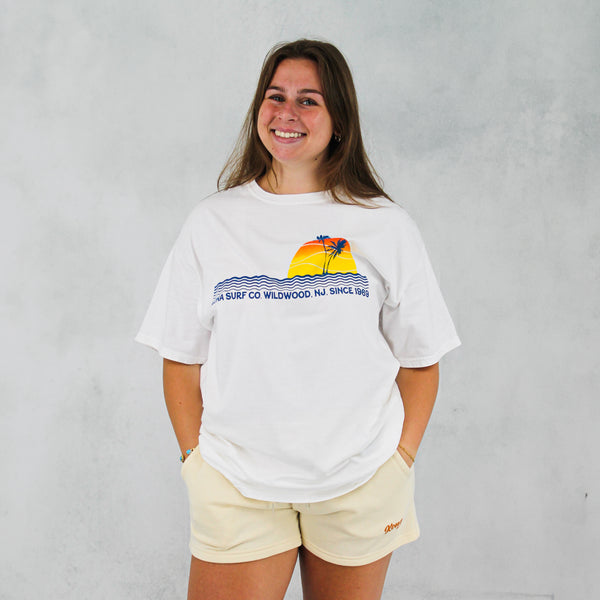 Retro Horizon Womens T-Shirt - White