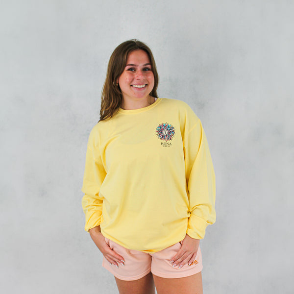 Original Sun Womens Long Sleeve Shirt - Summer Yellow/Cotton Candy