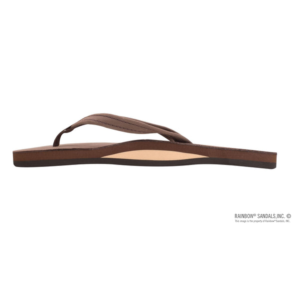 Rainbow Single Layer Narrow Strap Womens Sandals - Expresso