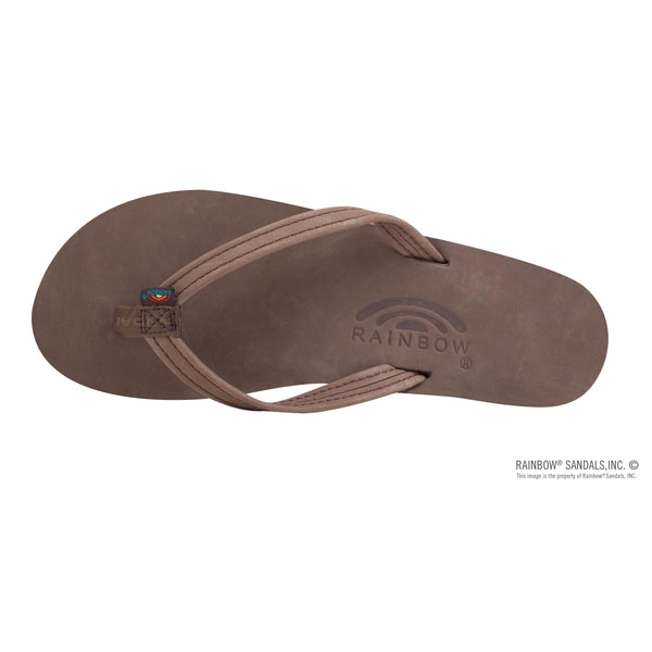 Rainbow Single Layer Narrow Strap Womens Sandals - Expresso