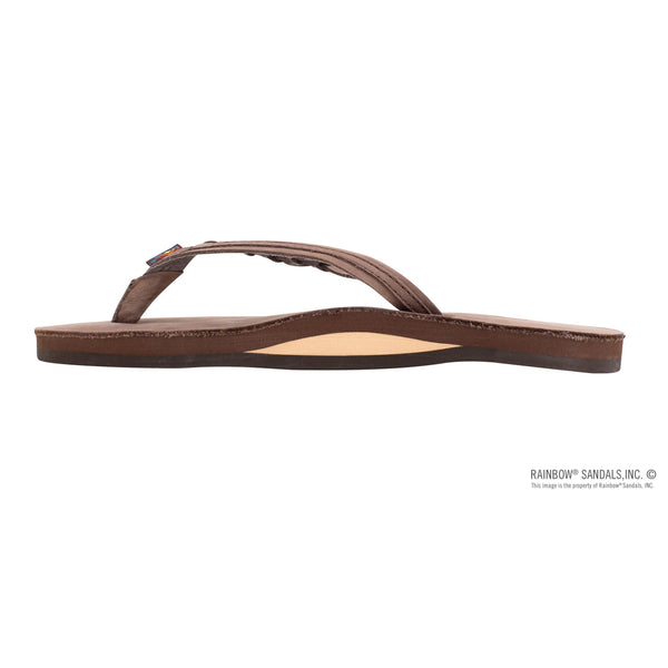 Rainbow Flirty Braidy Single Layer Womens Sandals - Espresso