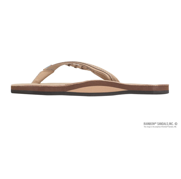 Rainbow Flirty Braidy Single Layer Womens Sandals - Sierra Brown