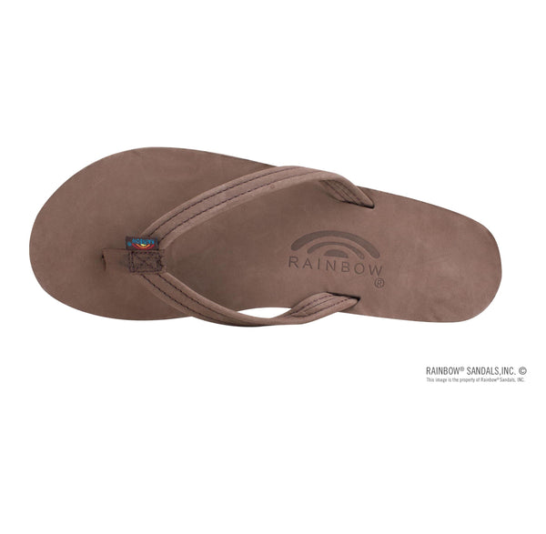 Rainbow Double Layer Narrow Strap Womens Sandals - Expresso