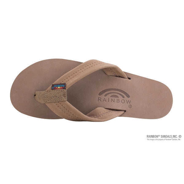 Rainbow Single Layer Wide Strap Womens Sandals - Drk Brown