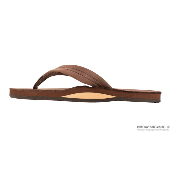 Rainbow Single Layer Wide Strap Womens Sandals - Espresso