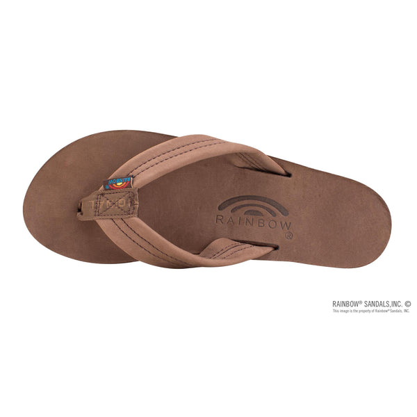 Rainbow Single Layer Wide Strap Womens Sandals - Espresso