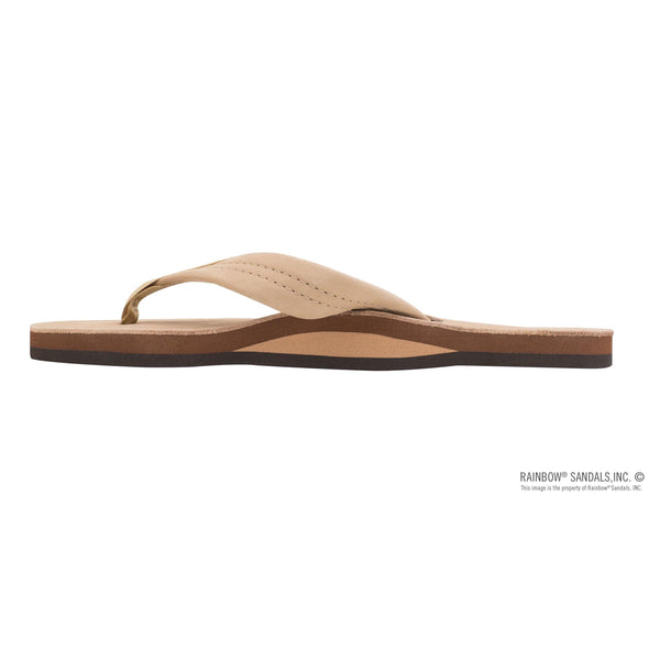 Rainbow Single Layer Wide Strap Womens Sandals - Sierra Brown