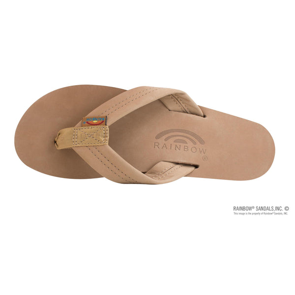 Rainbow Single Layer Wide Strap Womens Sandals - Sierra Brown