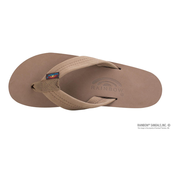 Rainbow Double Layer Wide Strap Womens Sandals - Dark Brown