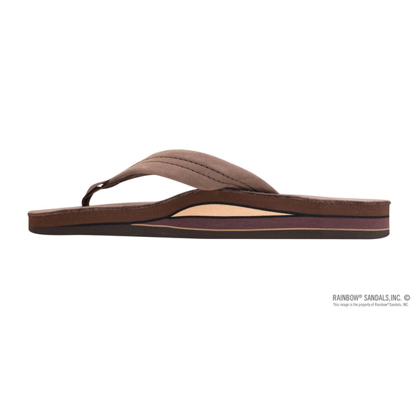 Rainbow Double Layer Wide Strap Womens Sandals - Expresso