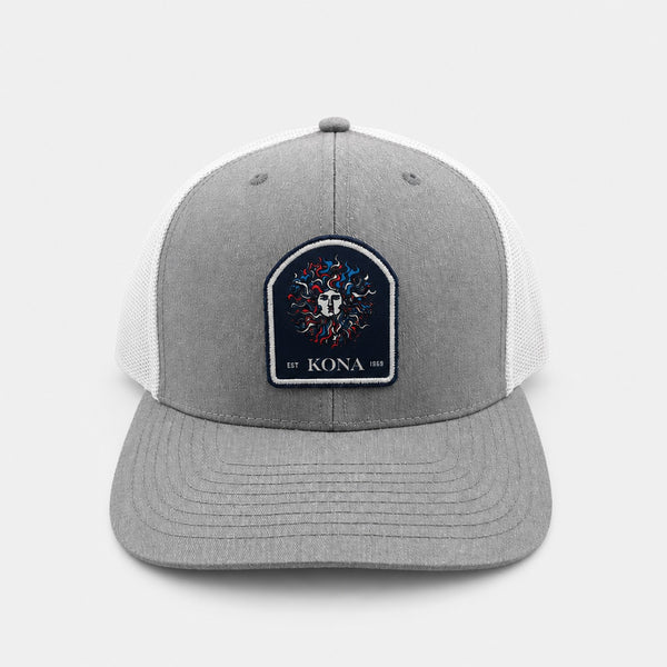 Original Sun Arch Boys Trucker Hat - H.Grey/White/Rwb