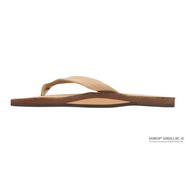 Rainbow Single Layer Wide Strap Mens Sandals - Sierra Brown