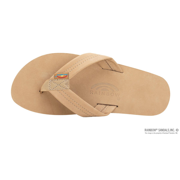 Rainbow Single Layer Wide Strap Mens Sandals - Sierra Brown