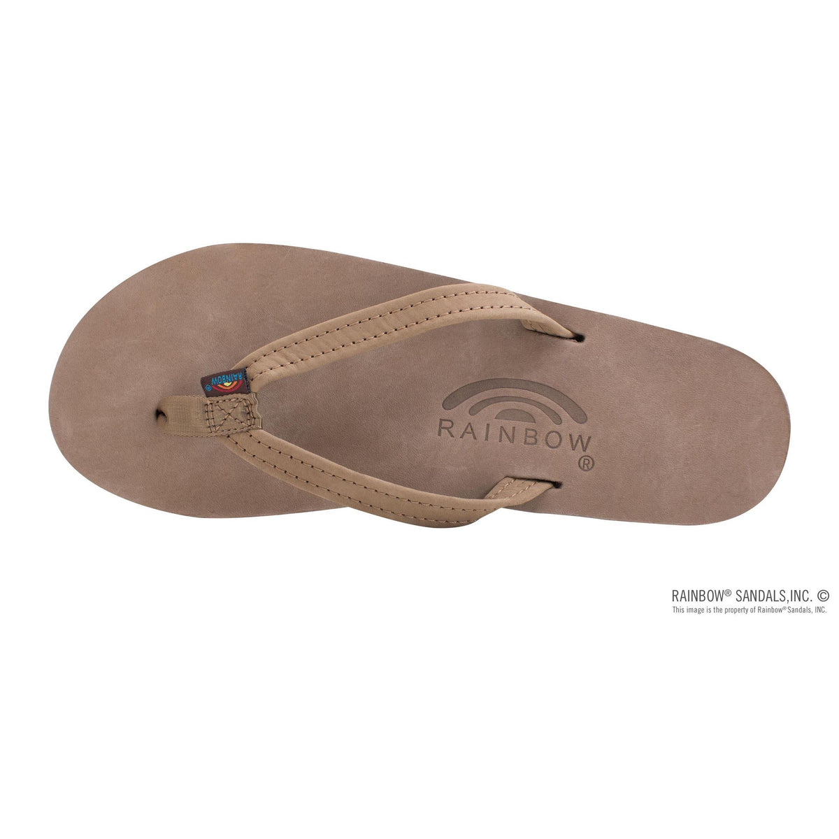 Rainbow Single Layer Narrow Strap Womens Sandals - Drk Brown