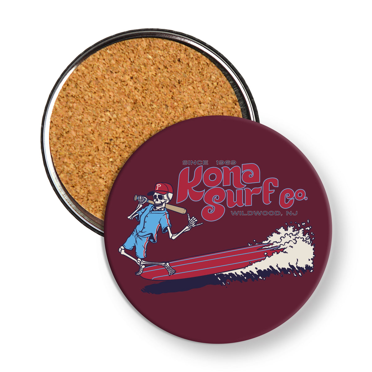 For the Phils 2 Coaster Drinkware - Maroon