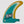 The Trace Fin Keychain Souvenir - Aqua/Yellow