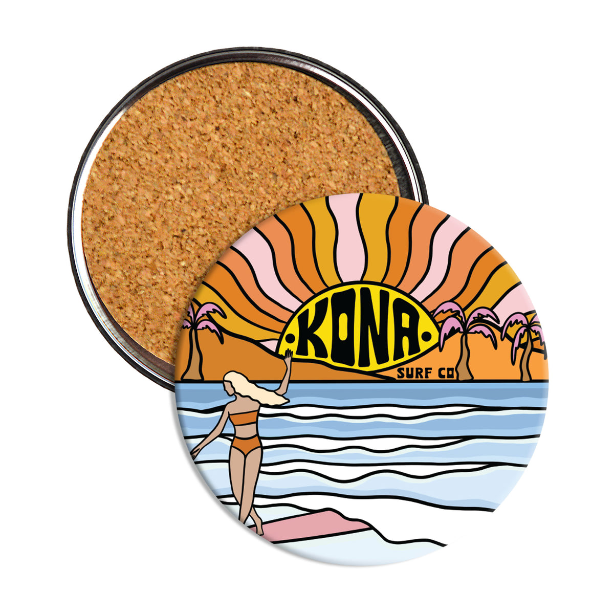 Evening Surfer Coaster Drinkware