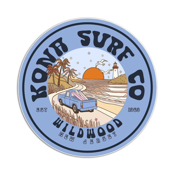Road to the Beach Sticker - Blue