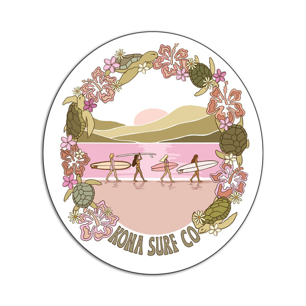 Reef Walk Sticker - Pink/Olive