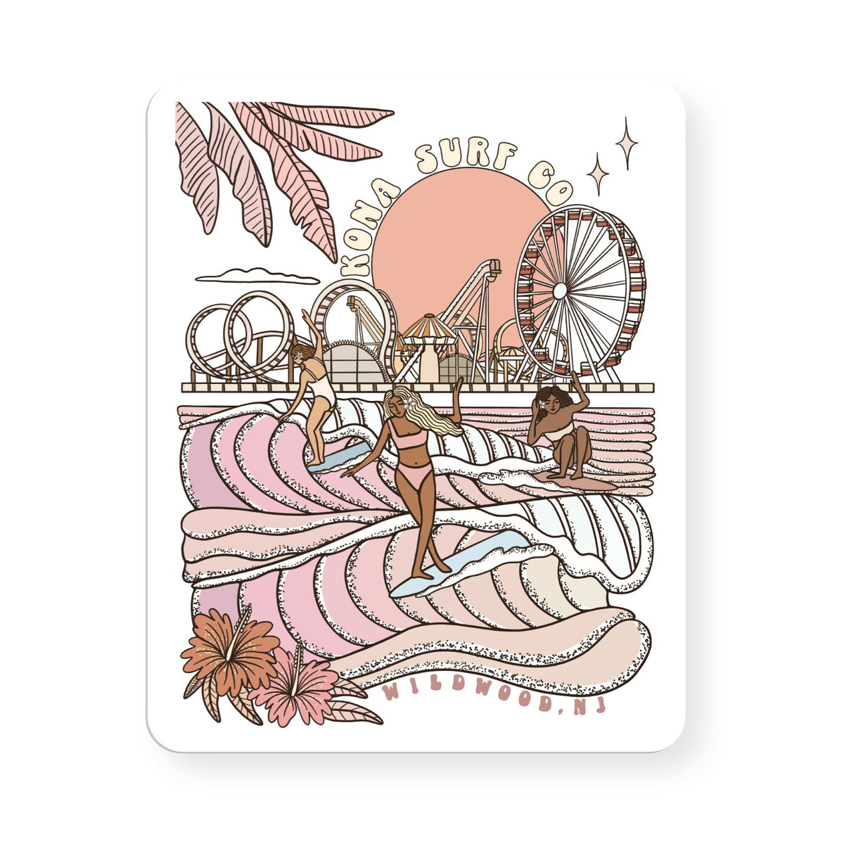 Summer Sunrise Sticker - Pink/Beige