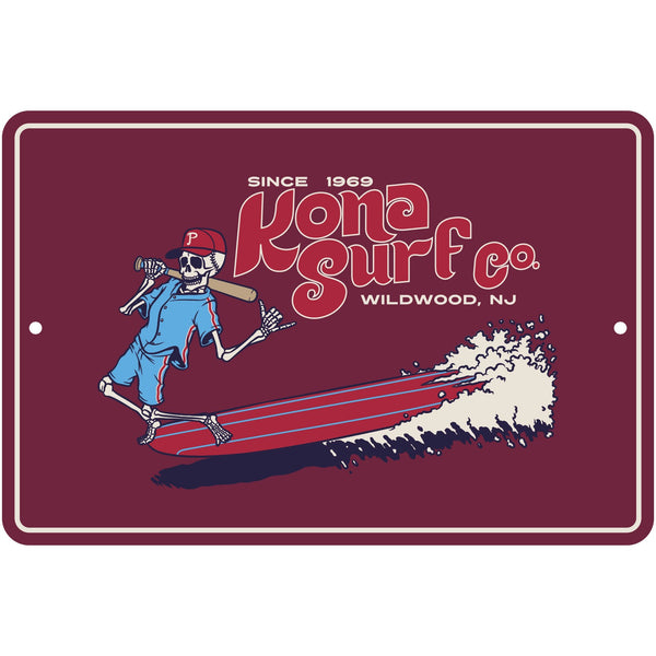 For the Phils 2 Tin Sign - Maroon