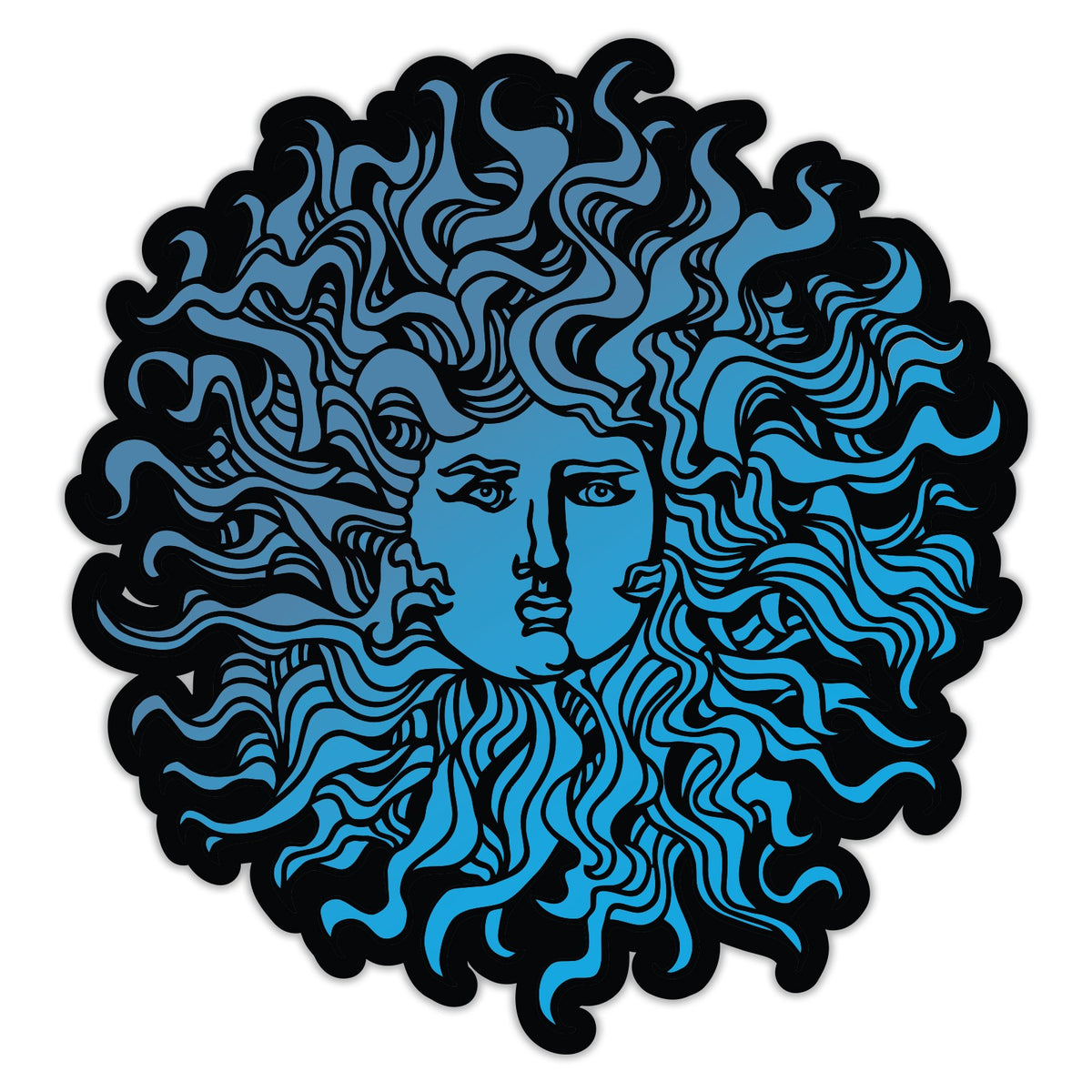 Original Sun Die Cut Sticker - Blue