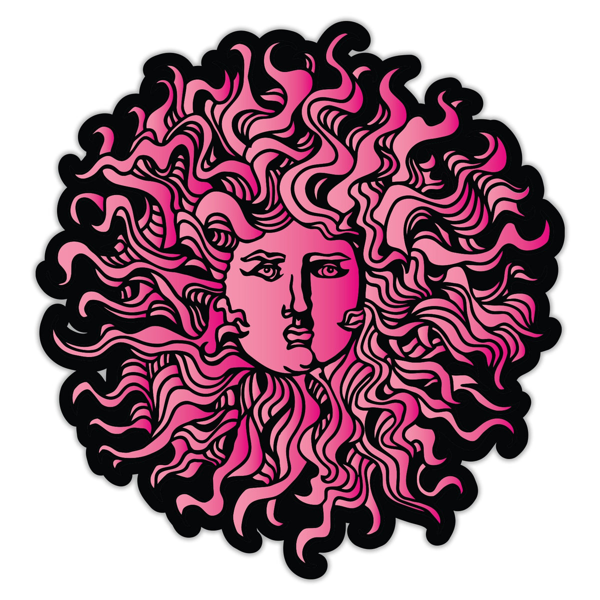 Original Sun Die Cut Sticker - Pink