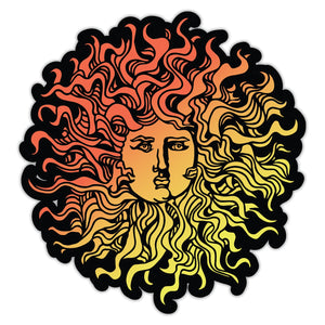 Original Sun Die Cut Sticker - Red/Yellow