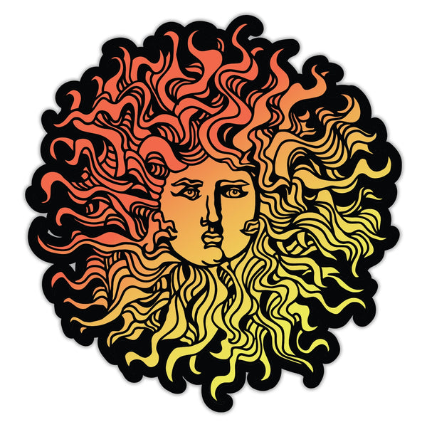 Original Sun Die Cut Sticker - Red/Yellow