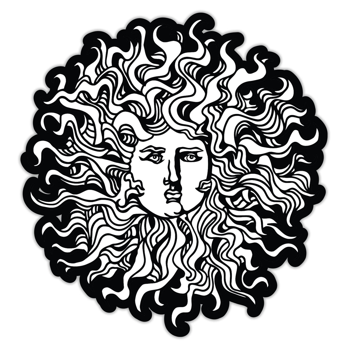 Original Sun Die Cut Sticker - White