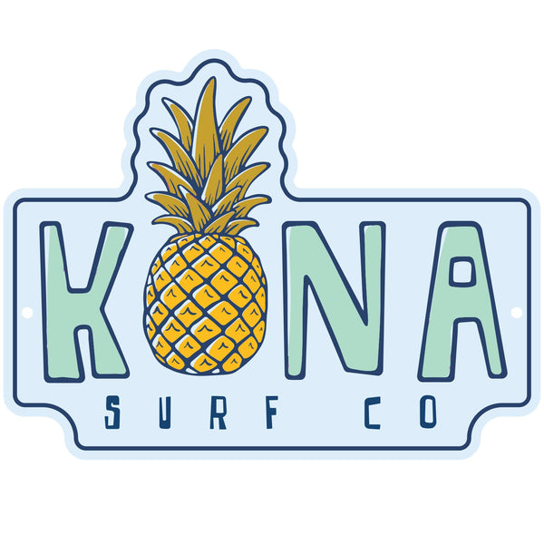 Livin Aloha 2 Tin Sign - Light Blue/Yellow