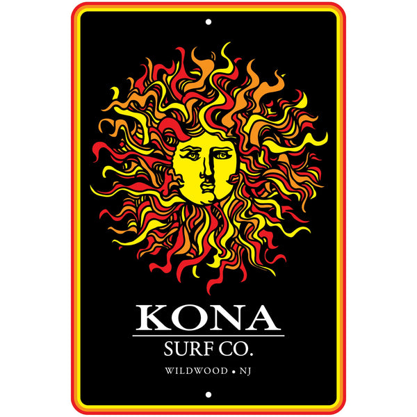 Original Sun Tin Sign - Black/Orange/Red